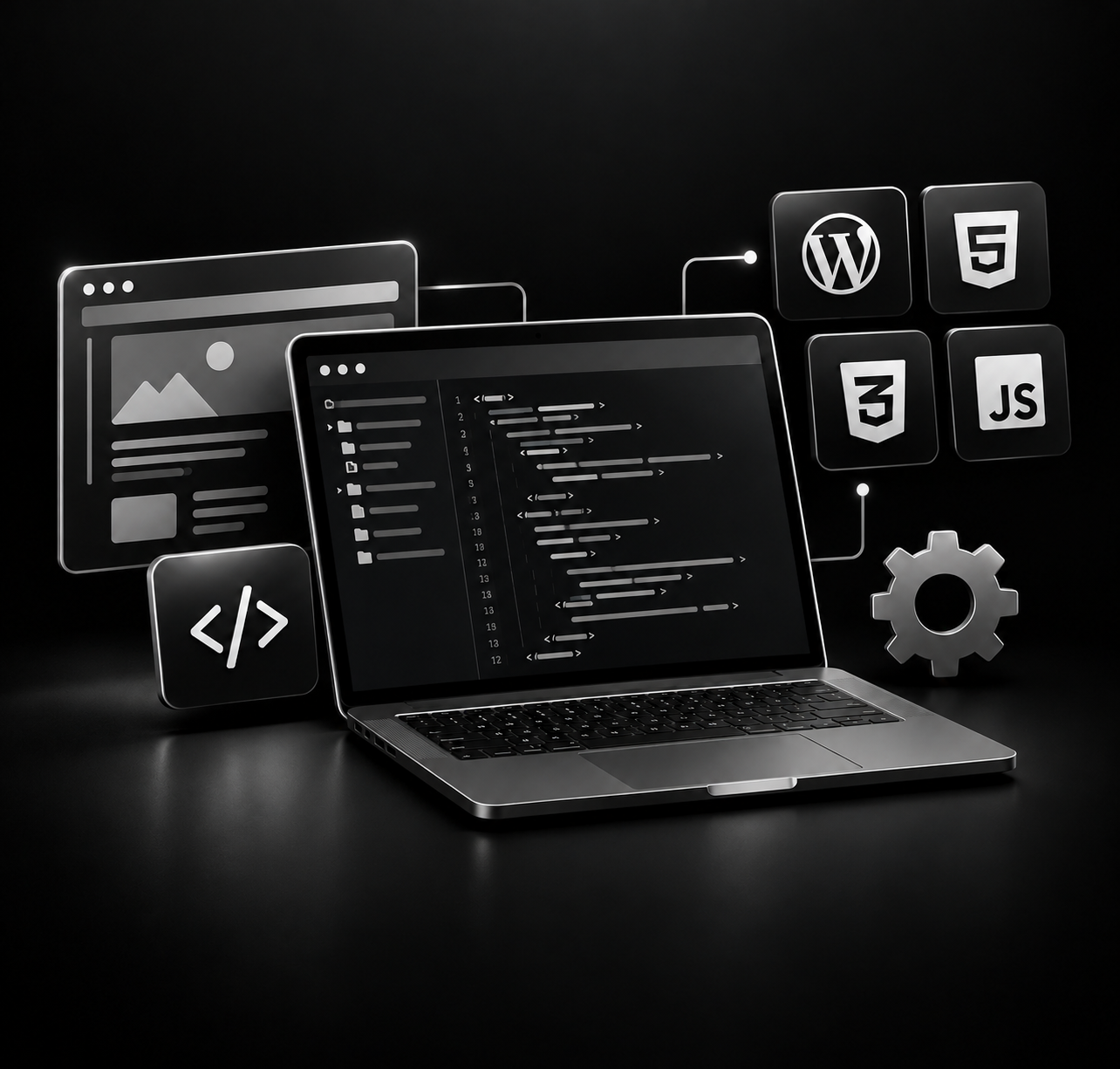 monochrome web development workspace (1)